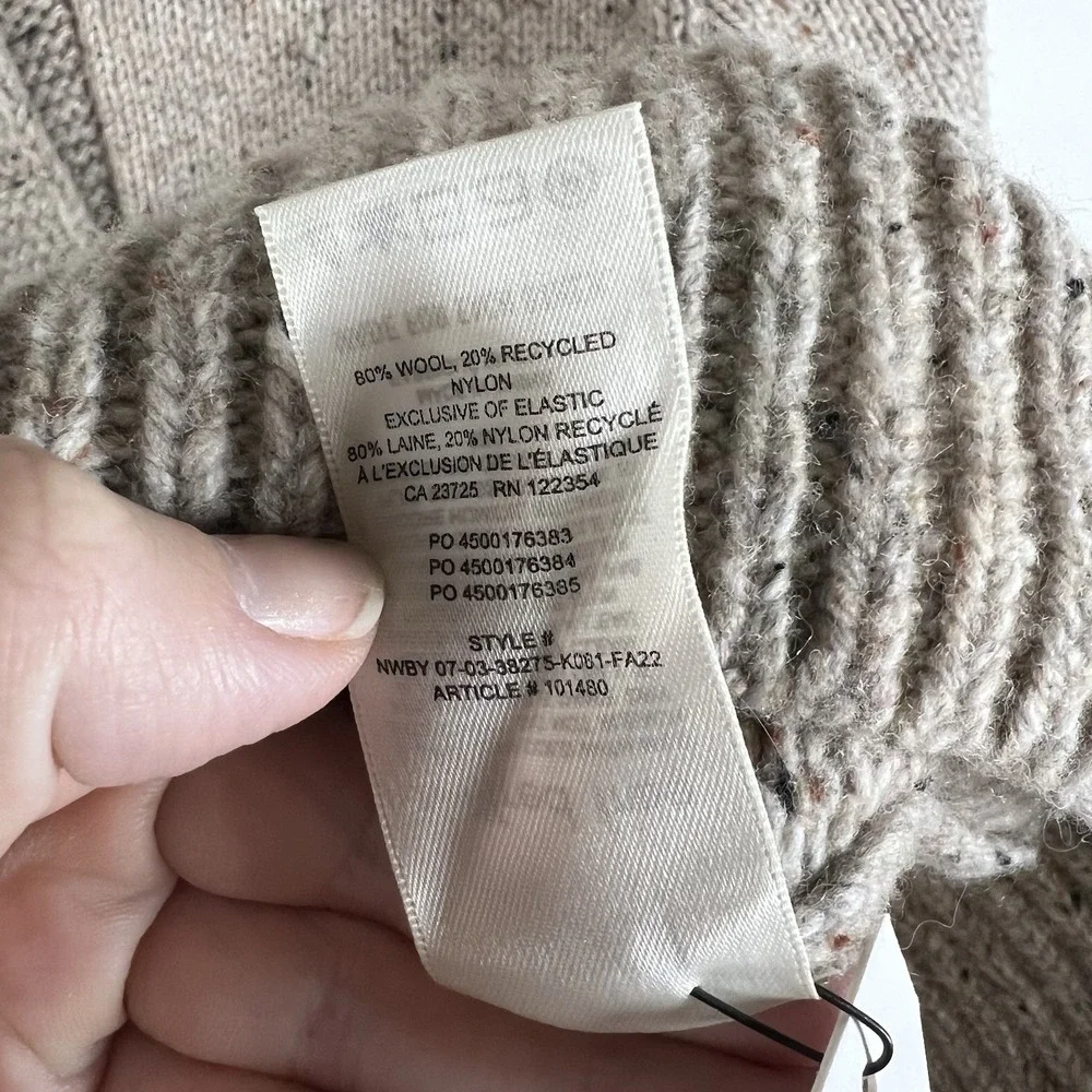 Aritzia Wilfred Free Button Up Grandpa Cardigan Wool Blend Tan Women's Sz‎ 2XS